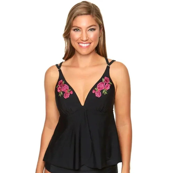 Aqua Couture Other - Aqua Couture Waist Minimizer Embroidered Tankini